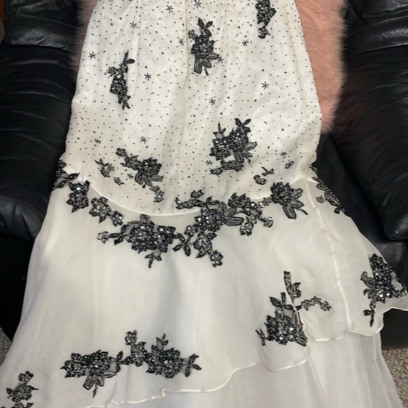 100% silk beaded lace bust mermaid hem gown - Picture 13 of 13